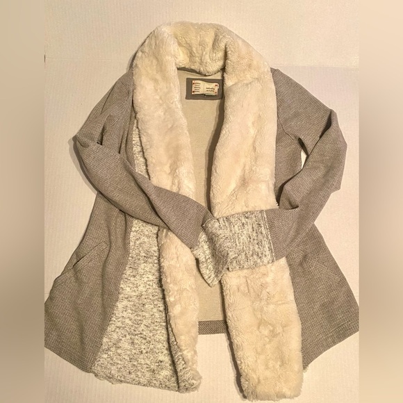 Anthropologie Saturday Sunday faux fur cardigan size Small - Picture 7 of 7
